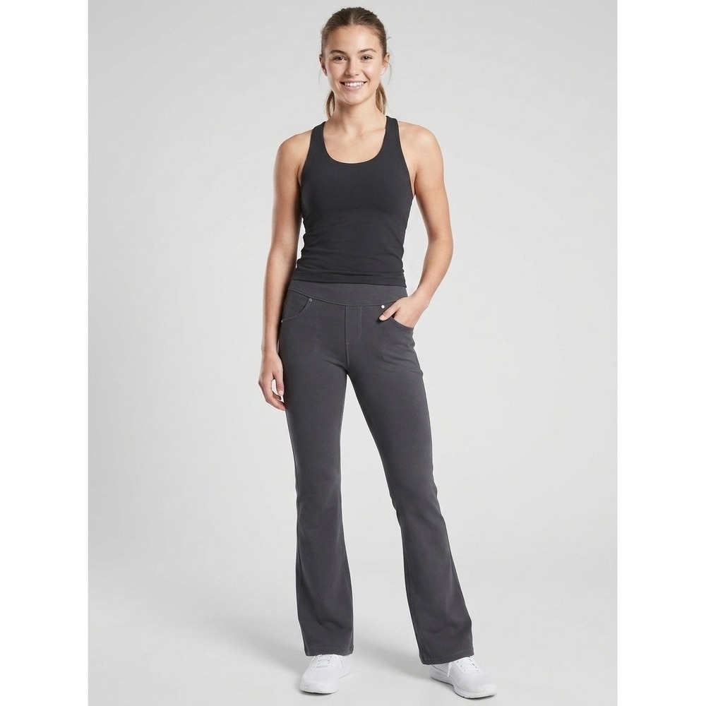 Athleta Dipper Pant Dark Gray Bootcut Supplex Nylon Stretch Trousers 684427